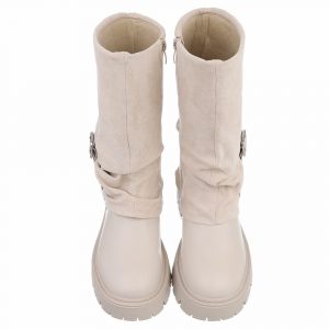 des8027-beigeset~4 Botas clásicas de mujer - beige