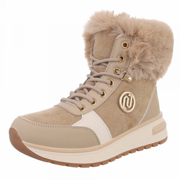 Botines con cordones para mujer - beige talla 37