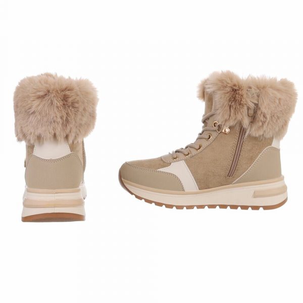 Botines con cordones para mujer - beige talla 37